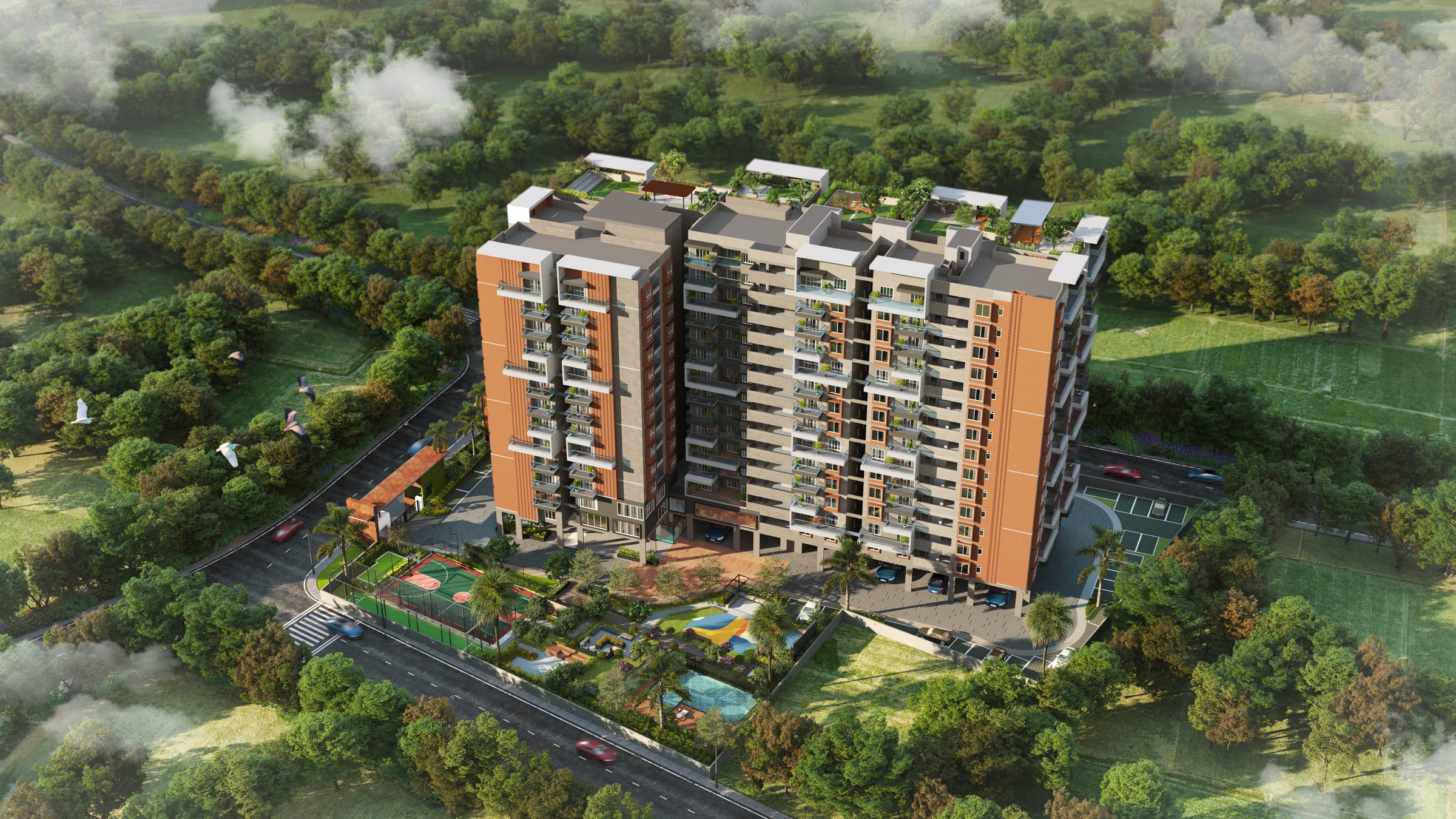 Aranya One by Manasoubhagya — aerial view, Upper Yelahanka